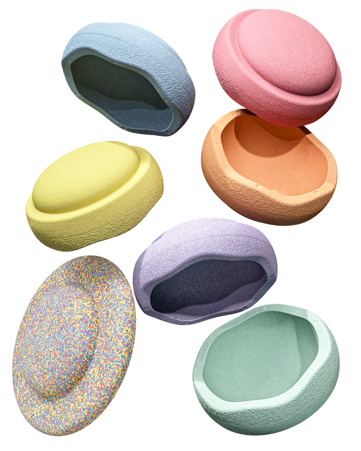 Stapelstein® Set – 6 Stenen + 1 Balanceboard